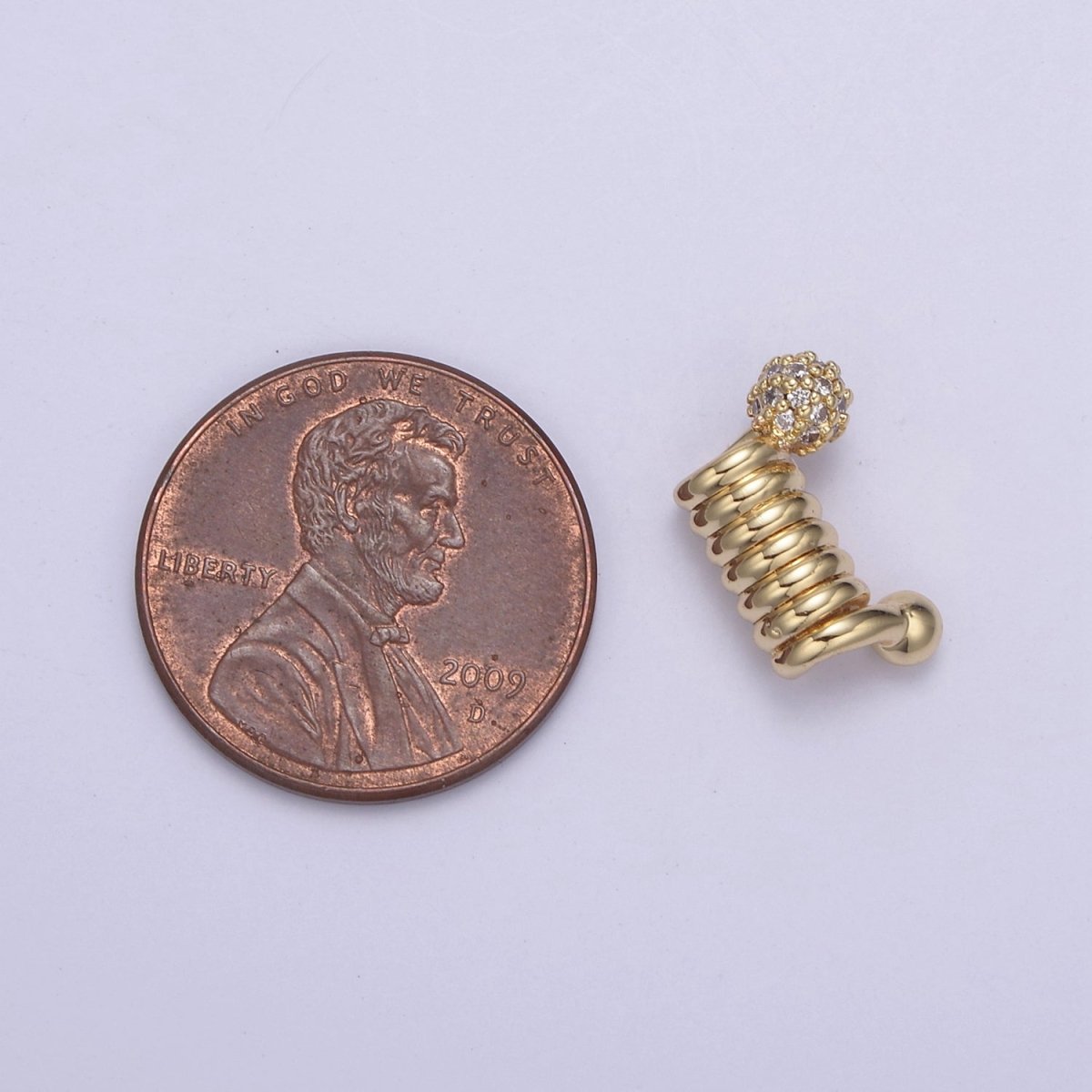 Spiral Tube Bead, Pave Round Spiral 14k Gold Filled Slider CZ Micro Pave Spiral Tube Spacer, DIY, Jewelry Making  B-458