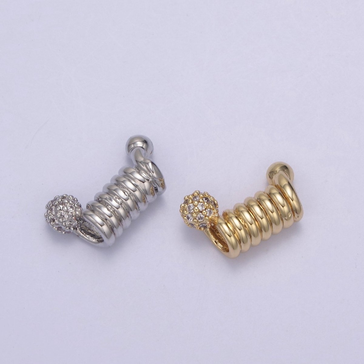 Spiral Tube Bead, Pave Round Spiral 14k Gold Filled Slider CZ Micro Pave Spiral Tube Spacer, DIY, Jewelry Making  B-458