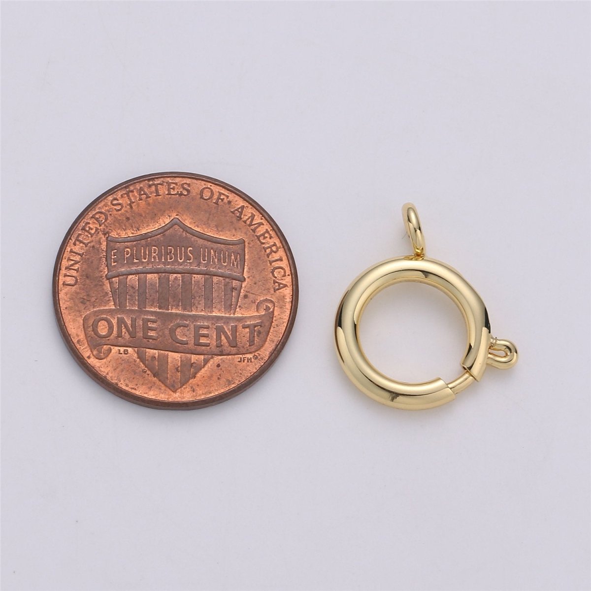 Spring Ring Clasp with Loops, Gold Spring Clasp, Gold Trigger Clasp, Large Spring Ring, Jewelry Findings, Components K-384 K-572 - K-574