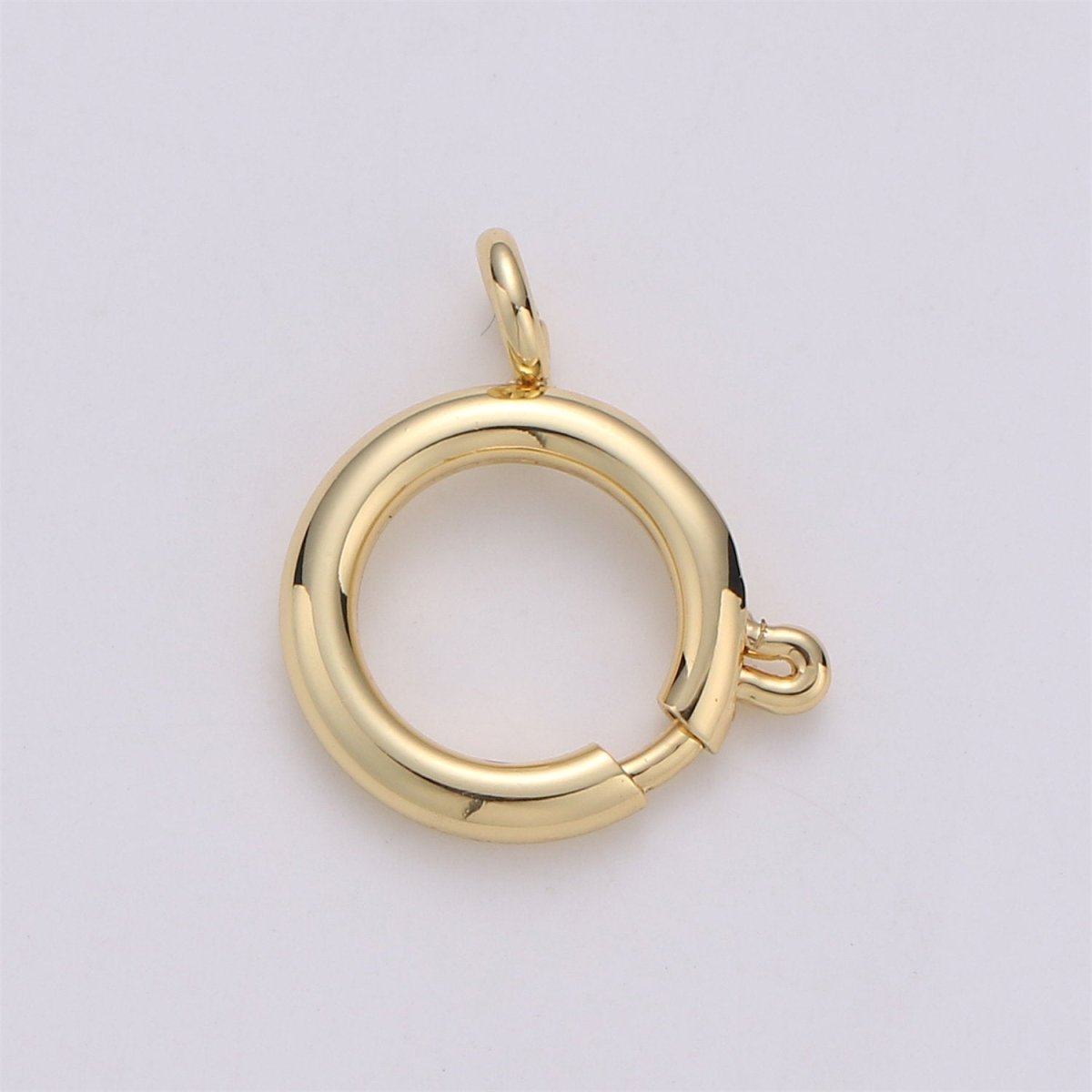 Spring Ring Clasp with Loops, Gold Spring Clasp, Gold Trigger Clasp, Large Spring Ring, Jewelry Findings, Components K-384 K-572 - K-574