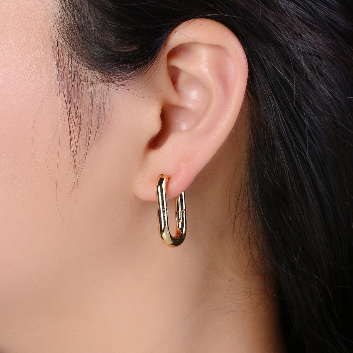 Square Hoop Earrings, U-Shape Gold Hoops, 14k Gold Filled Huggie Earrings, Geometric Huggies, Oval Hoop earrings, Mini hoops Q-087 P-037