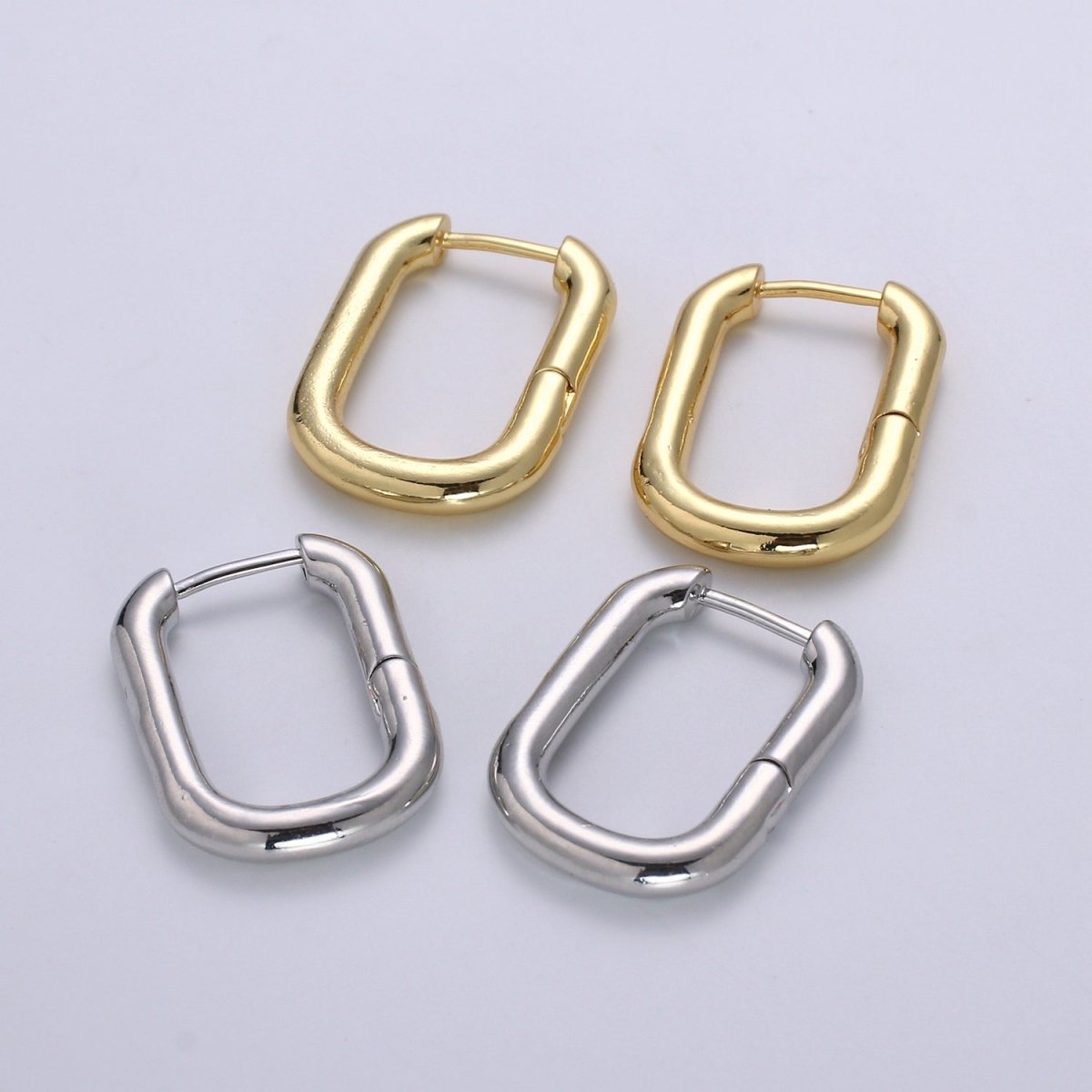 Square Hoop Earrings, U-Shape Gold Hoops, 14k Gold Filled Huggie Earrings, Geometric Huggies, Oval Hoop earrings, Mini hoops Q-087 P-037