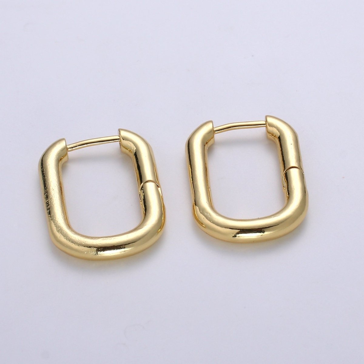Square Hoop Earrings, U-Shape Gold Hoops, 14k Gold Filled Huggie Earrings, Geometric Huggies, Oval Hoop earrings, Mini hoops Q-087 P-037