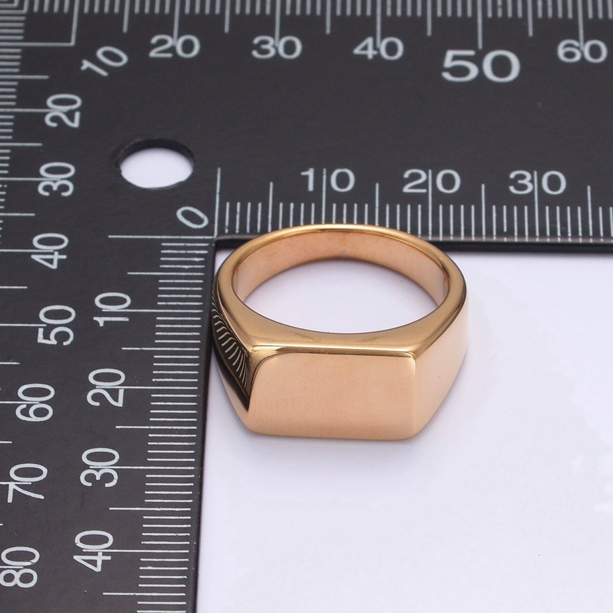 Square Signet Ring, Stainless Steel Classic Signet ring, Middle ring Rectangle ring Minimalist Jewelry S-045 ~ S-048