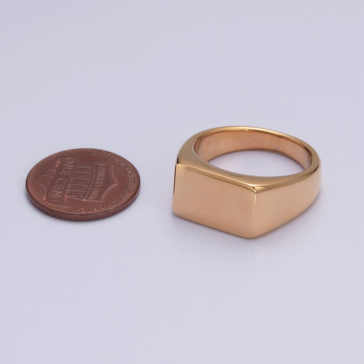 Square Signet Ring, Stainless Steel Classic Signet ring, Middle ring Rectangle ring Minimalist Jewelry S-045 ~ S-048