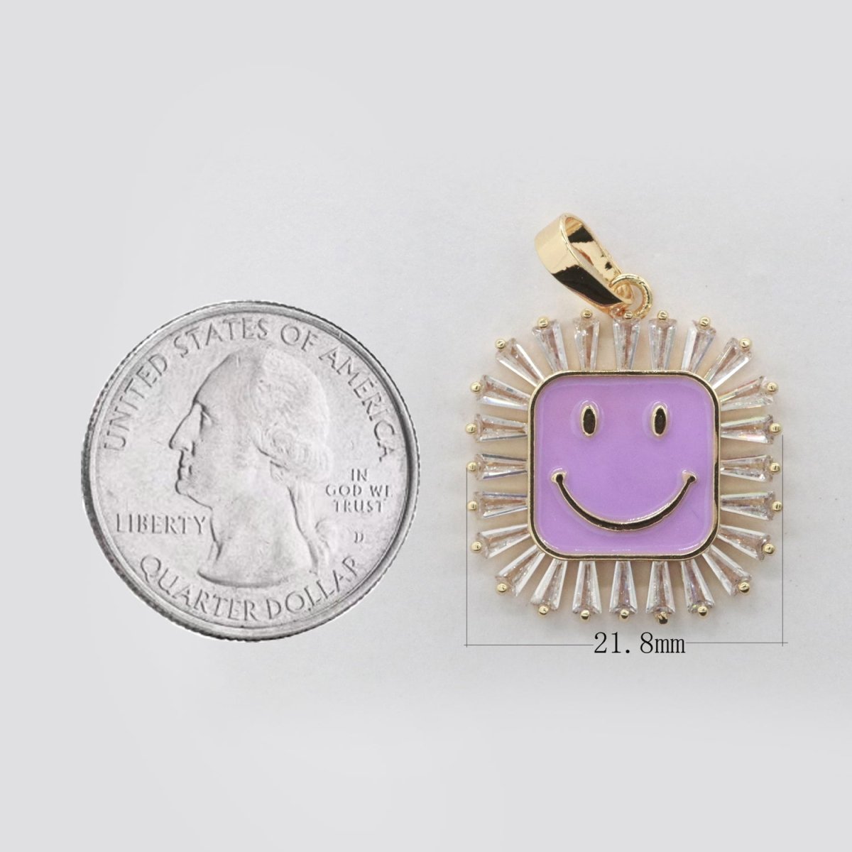 Square Smiley Face Charm Cubic Happy Face Pendant for Necklace Earring Component 31x22mm I-307 ~ I-312