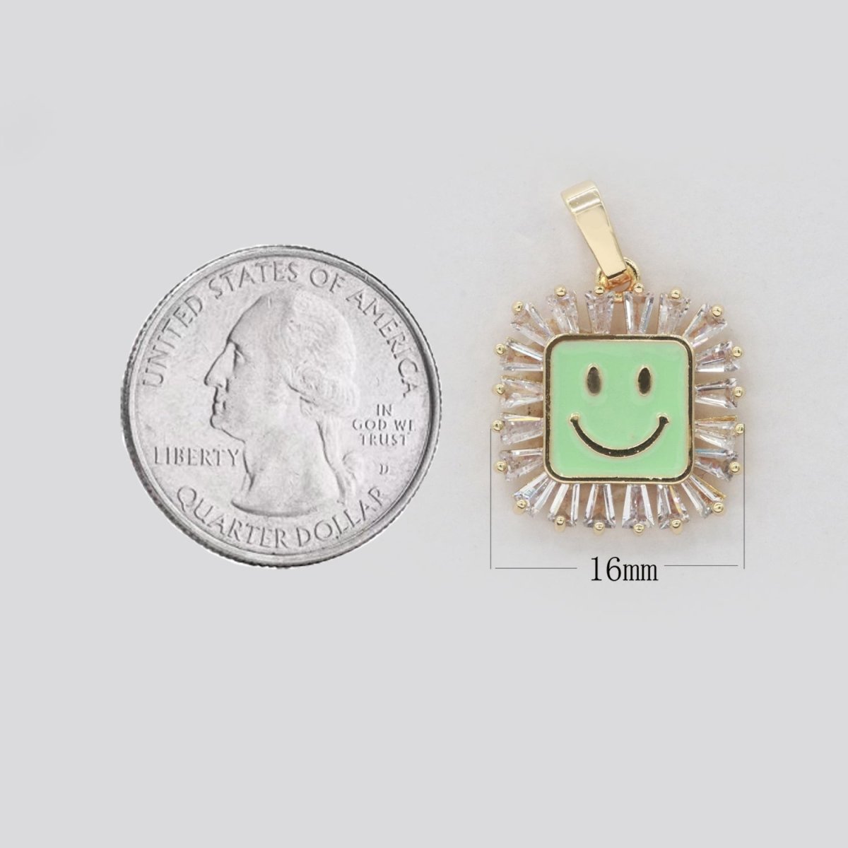 Square Smiley Face Charm Cubic Happy Face Pendant for Necklace Earring Component I-219 I-223 I-225 I-231 I-232 I-239