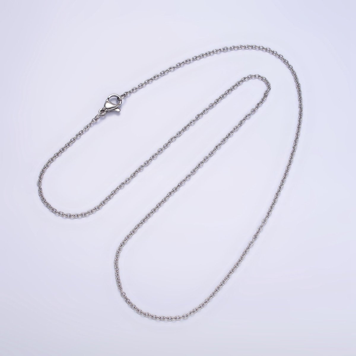 Stainless Steel 0.8mm Dainty Cable Chain 18 Inch Layering Chain Necklace | WA-2110 Clearance Pricing - DLUXCA