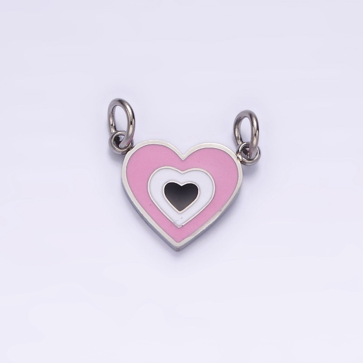 Stainless Steel 10mm Pink Heart Connector in Gold & Silver | G-891 G-892