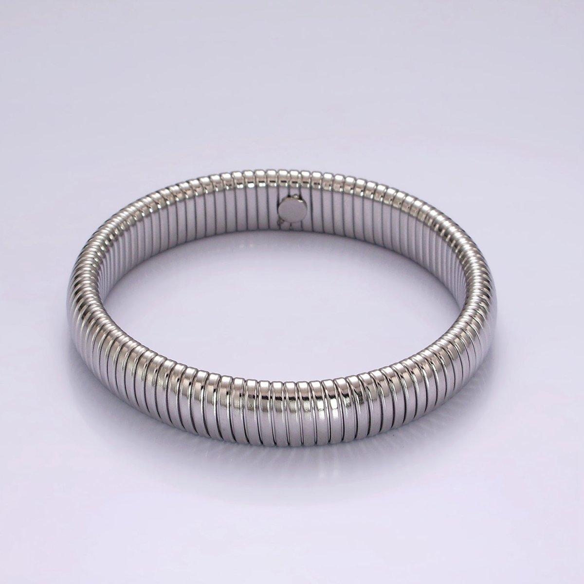 Stainless Steel 11.8mm, 14.8mm Flexible Snake 70mm Bangle Bracelet in Gold & Silver | WA-2325 - WA-2328