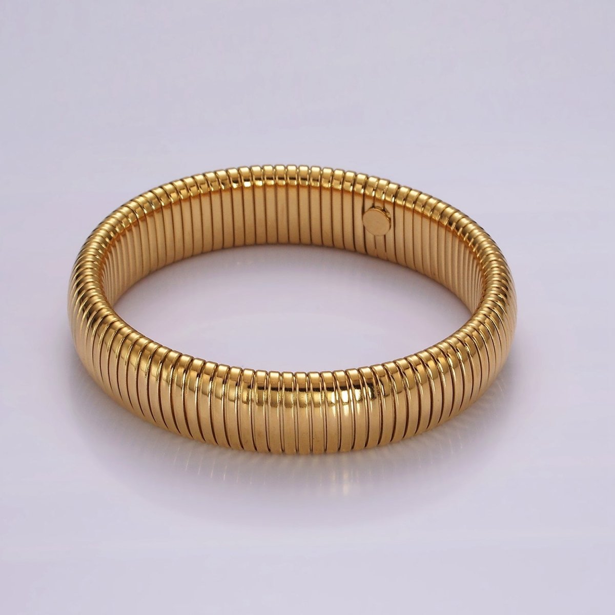 Stainless Steel 11.8mm, 14.8mm Flexible Snake 70mm Bangle Bracelet in Gold & Silver | WA-2325 - WA-2328