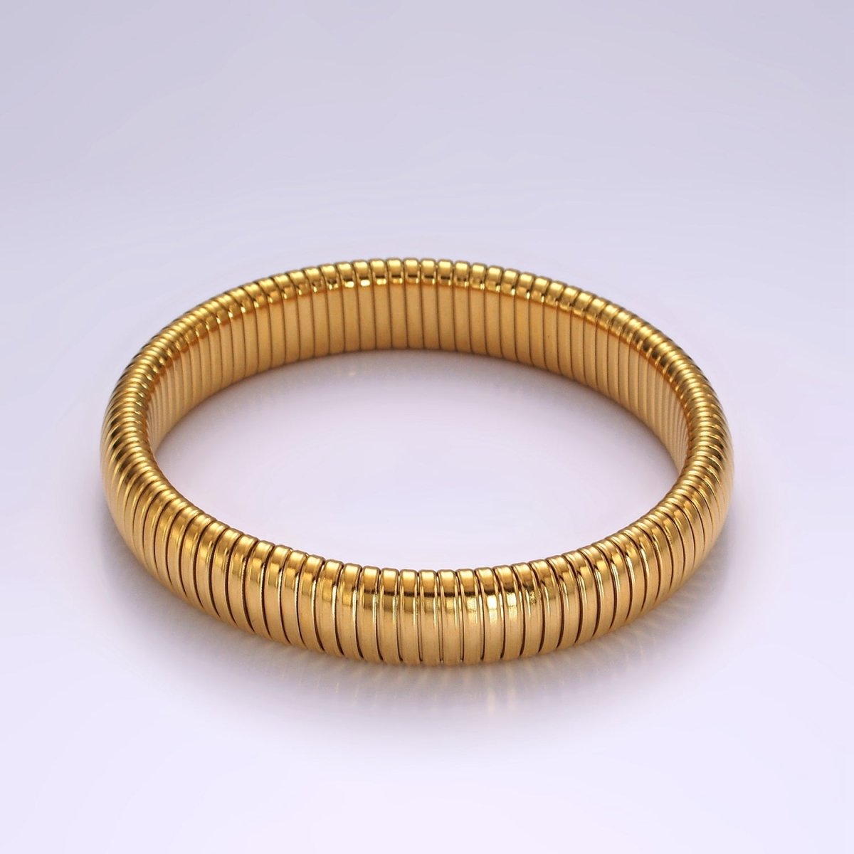 Stainless Steel 11.8mm, 14.8mm Flexible Snake 70mm Bangle Bracelet in Gold & Silver | WA-2325 - WA-2328