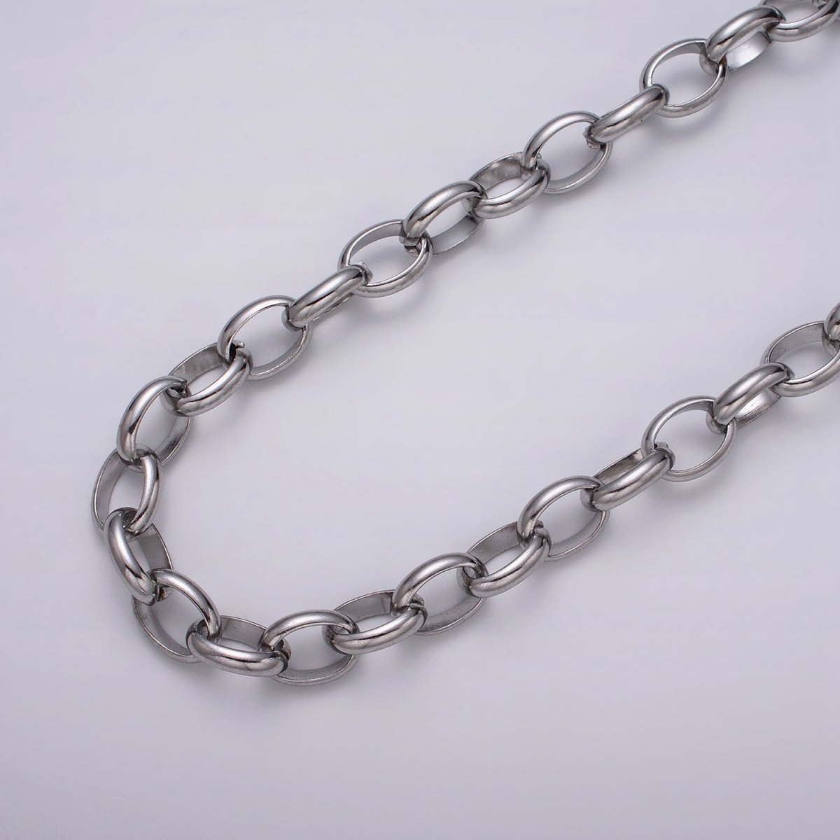 Stainless Steel 11mm Rolo Wide Cable Link Unfinished Yard Chain in Gold & Silver | ROLL-1271 ROLL-1272 Clearance Pricing