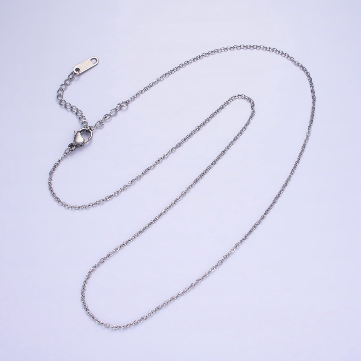Stainless Steel 1.2mm Cable Chain 18 Inch Necklace w. Extender in Gold & Silver | WA-2476 WA-2477