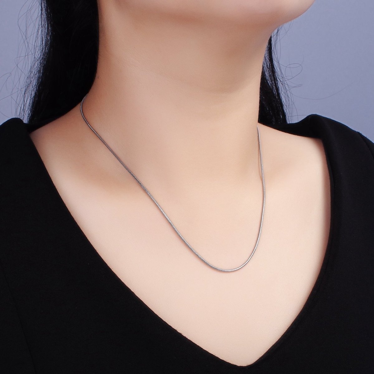 Stainless Steel 1.2mm Dainty Snake Herringbone 18 Inch, 20 Inch Layering Chain Necklace | WA-2261 WA-2262 Clearance Pricing
