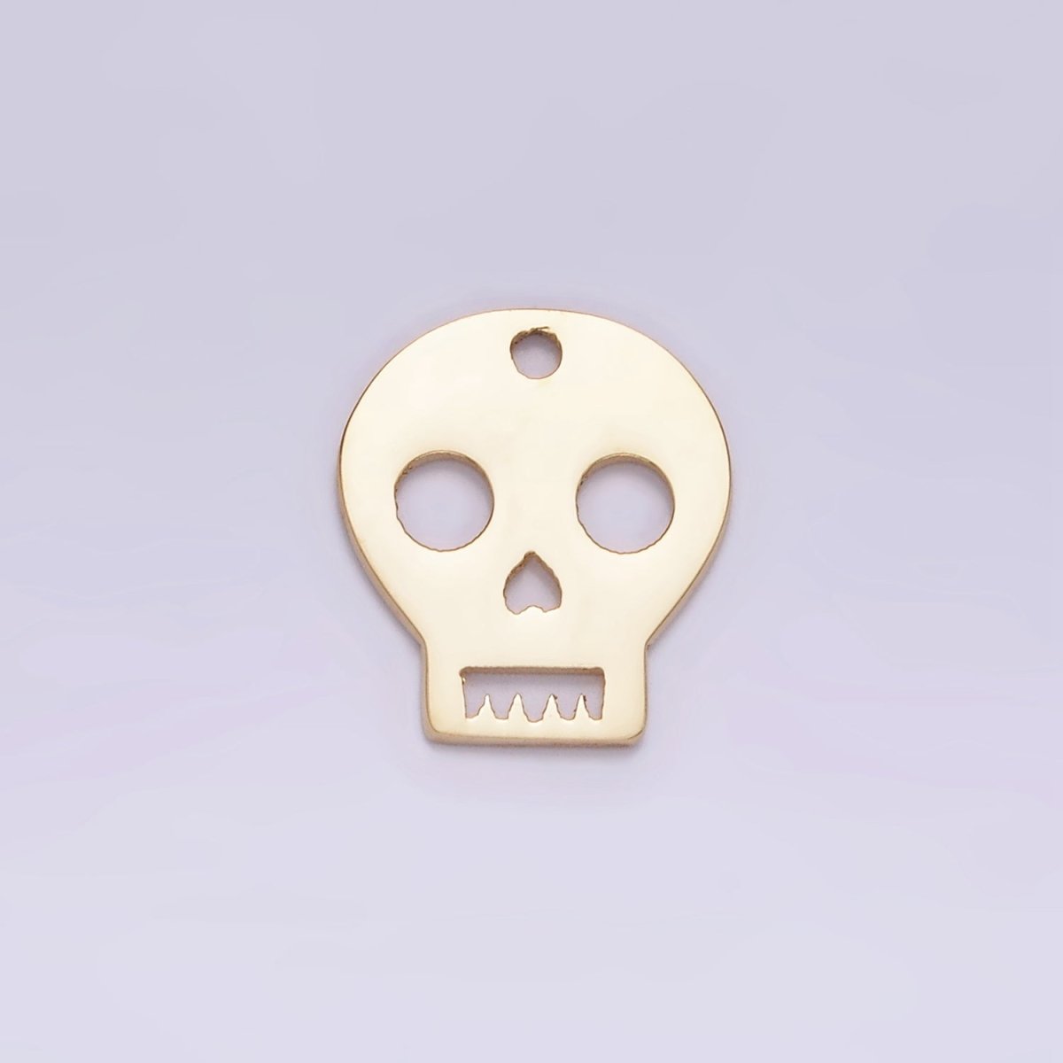 OS Stainless Steel 13.3mm Open Skull Skeleton Charm | P1240