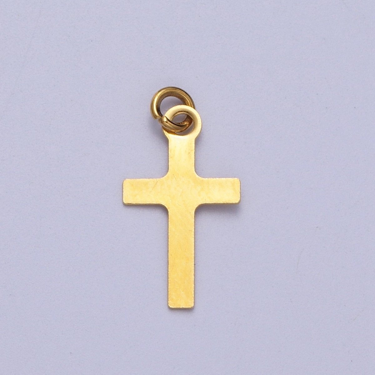Stainless Steel 14.5mm, 18.8mm Gold Religious Cross Minimalist Charm | C-392 C-393