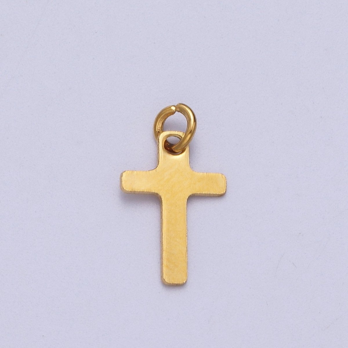 Stainless Steel 14.5mm, 18.8mm Gold Religious Cross Minimalist Charm | C-392 C-393