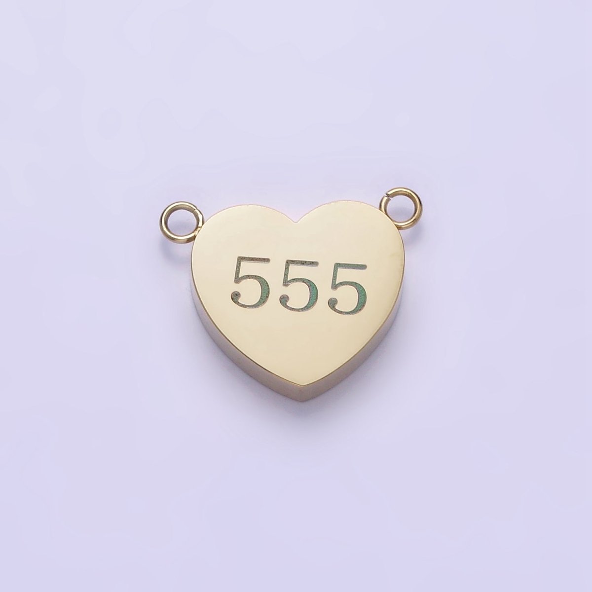 Stainless Steel 14K Gold Filled Angel Number Numerology Engraved Heart Connector P-541-P-549