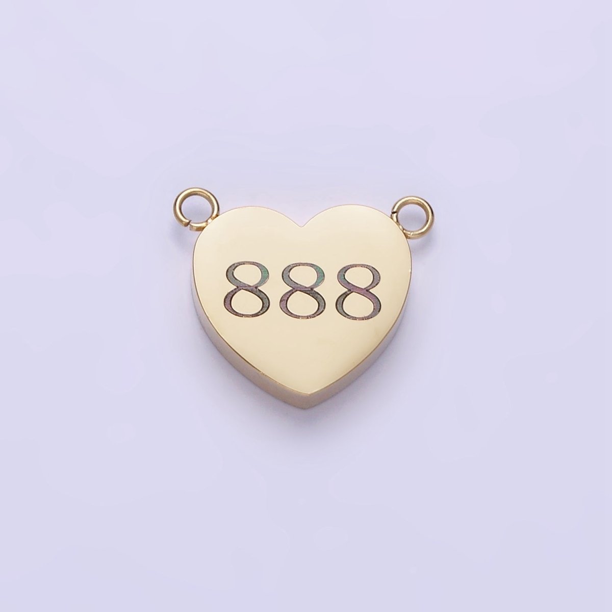 Stainless Steel 14K Gold Filled Angel Number Numerology Engraved Heart Connector P-541-P-549