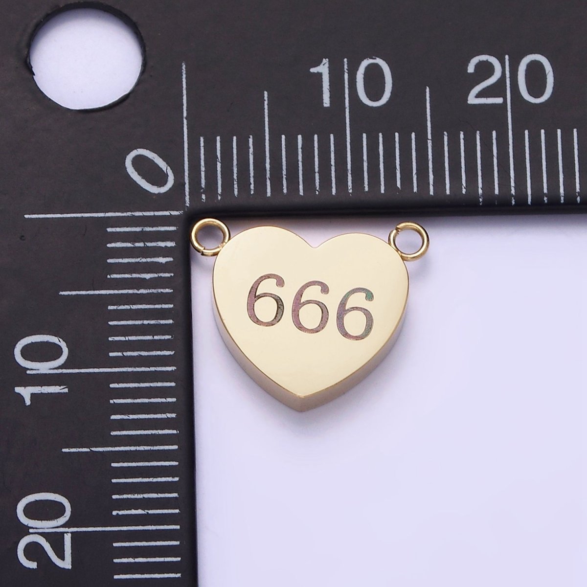 Stainless Steel 14K Gold Filled Angel Number Numerology Engraved Heart Connector P-541-P-549