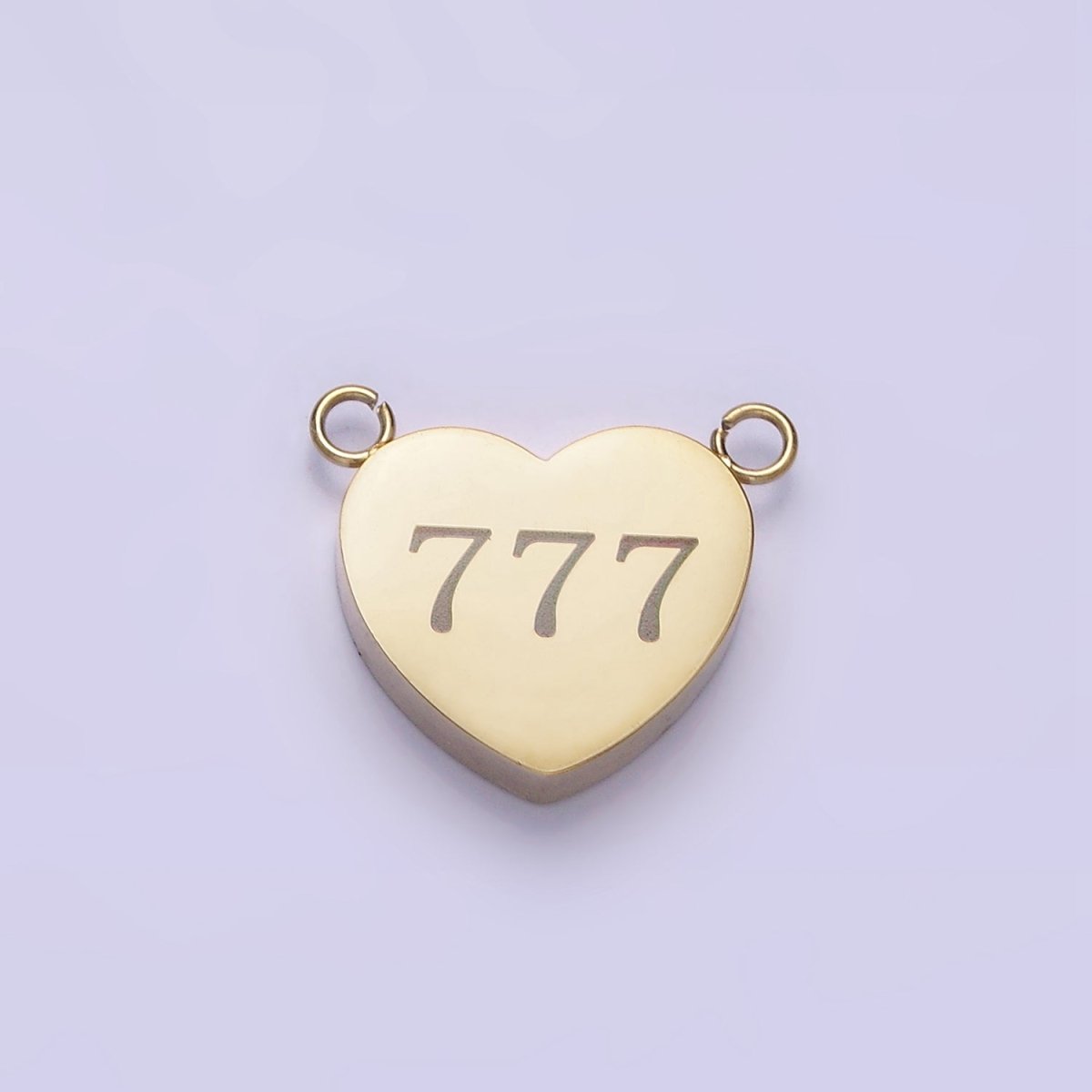 Stainless Steel 14K Gold Filled Angel Number Numerology Engraved Heart Connector P-541-P-549