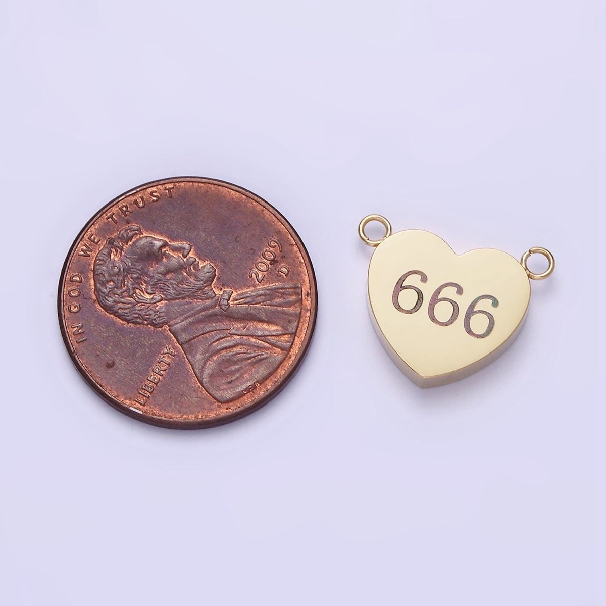 Stainless Steel 14K Gold Filled Angel Number Numerology Engraved Heart Connector P-541-P-549