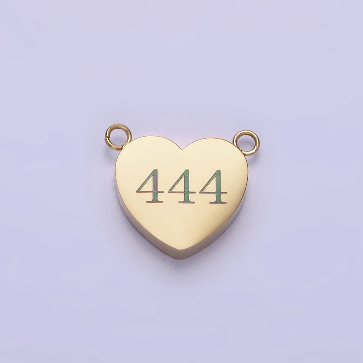 Stainless Steel 14K Gold Filled Angel Number Numerology Engraved Heart Connector P-541-P-549