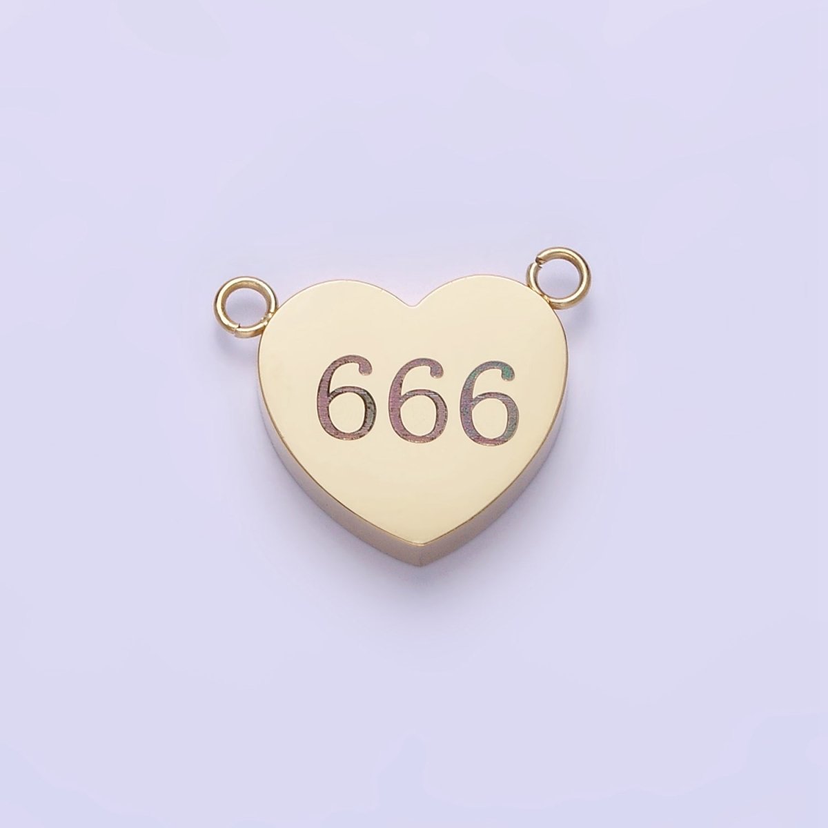 Stainless Steel 14K Gold Filled Angel Number Numerology Engraved Heart Connector P-541-P-549