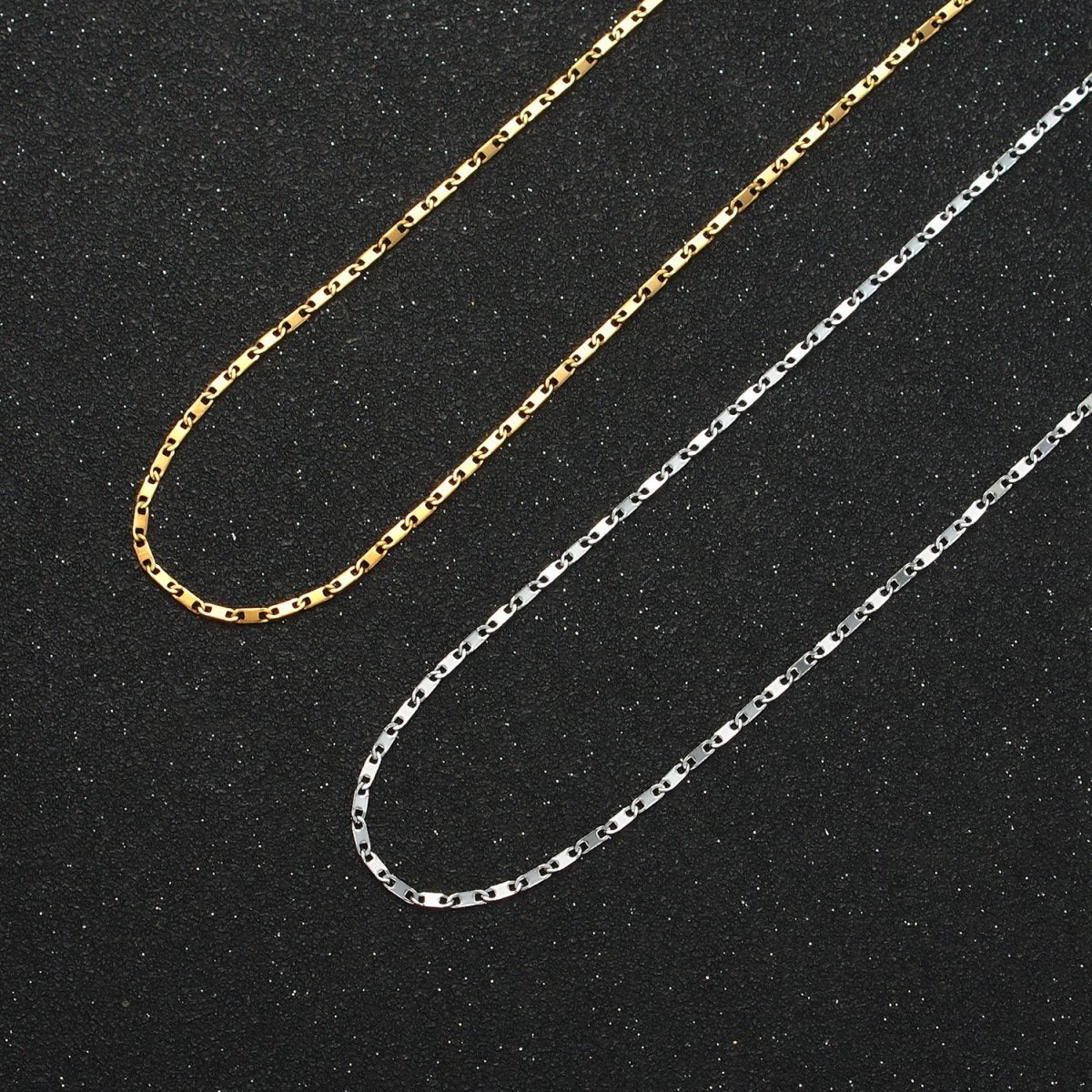 Stainless Steel 1.4mm Anchor Mariner Chain 18 Inch Necklace in Gold & Silver | WA-2598 WA-2599