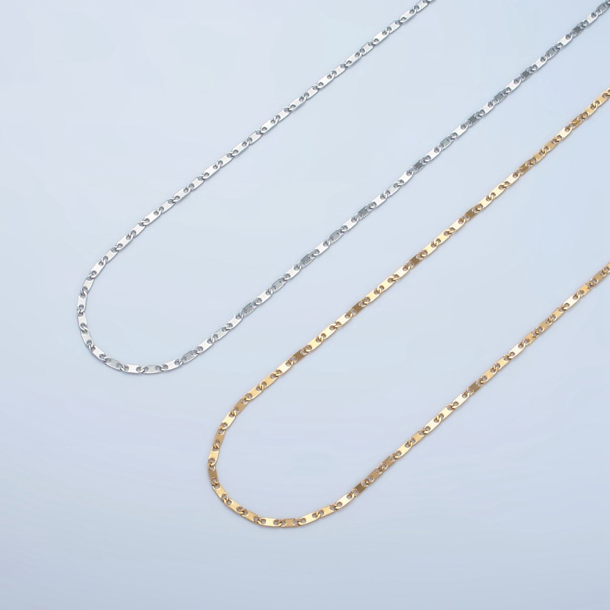 Stainless Steel 1.4mm Anchor Mariner Chain 18 Inch Necklace in Gold & Silver | WA-2598 WA-2599