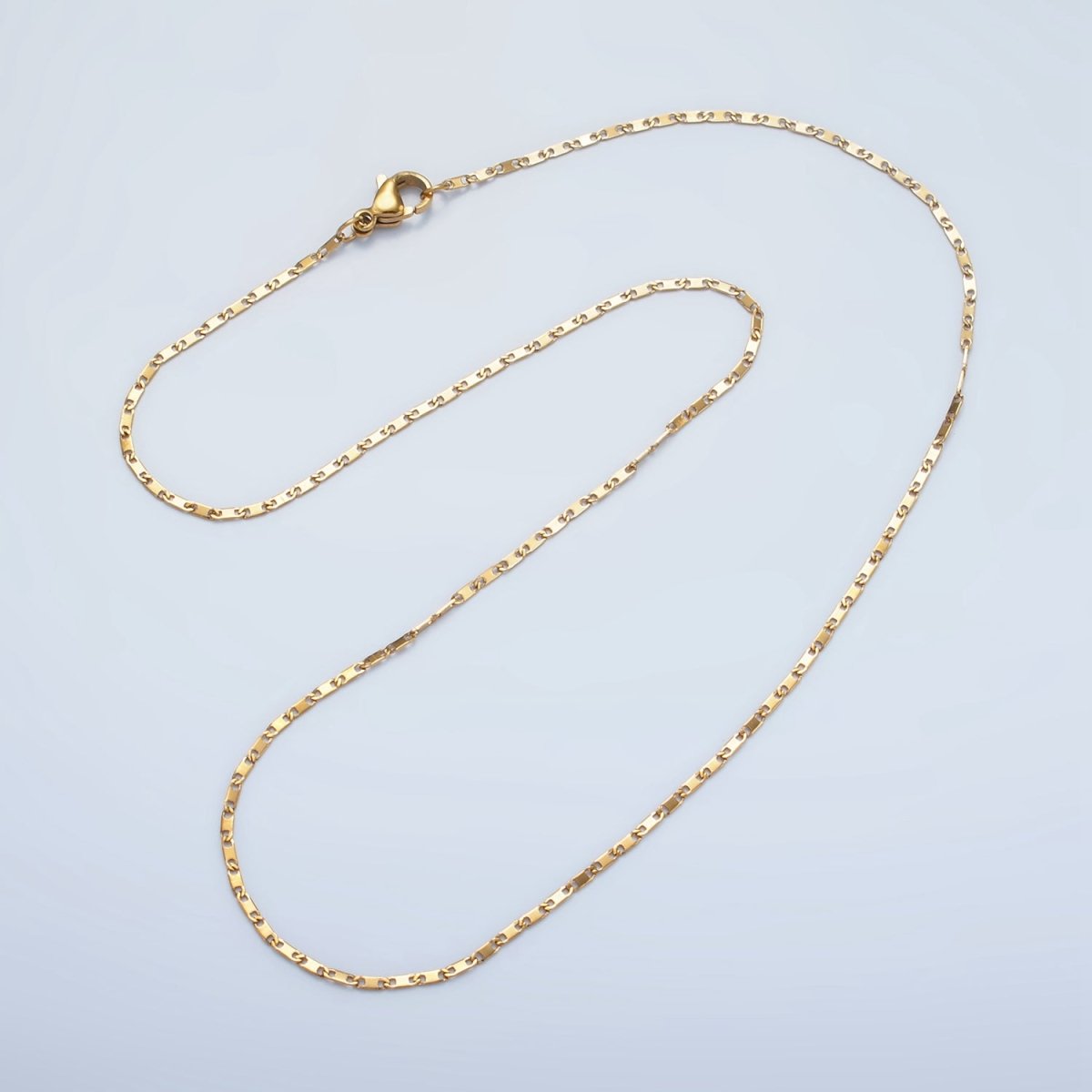 Stainless Steel 1.4mm Anchor Mariner Chain 18 Inch Necklace in Gold & Silver | WA-2598 WA-2599