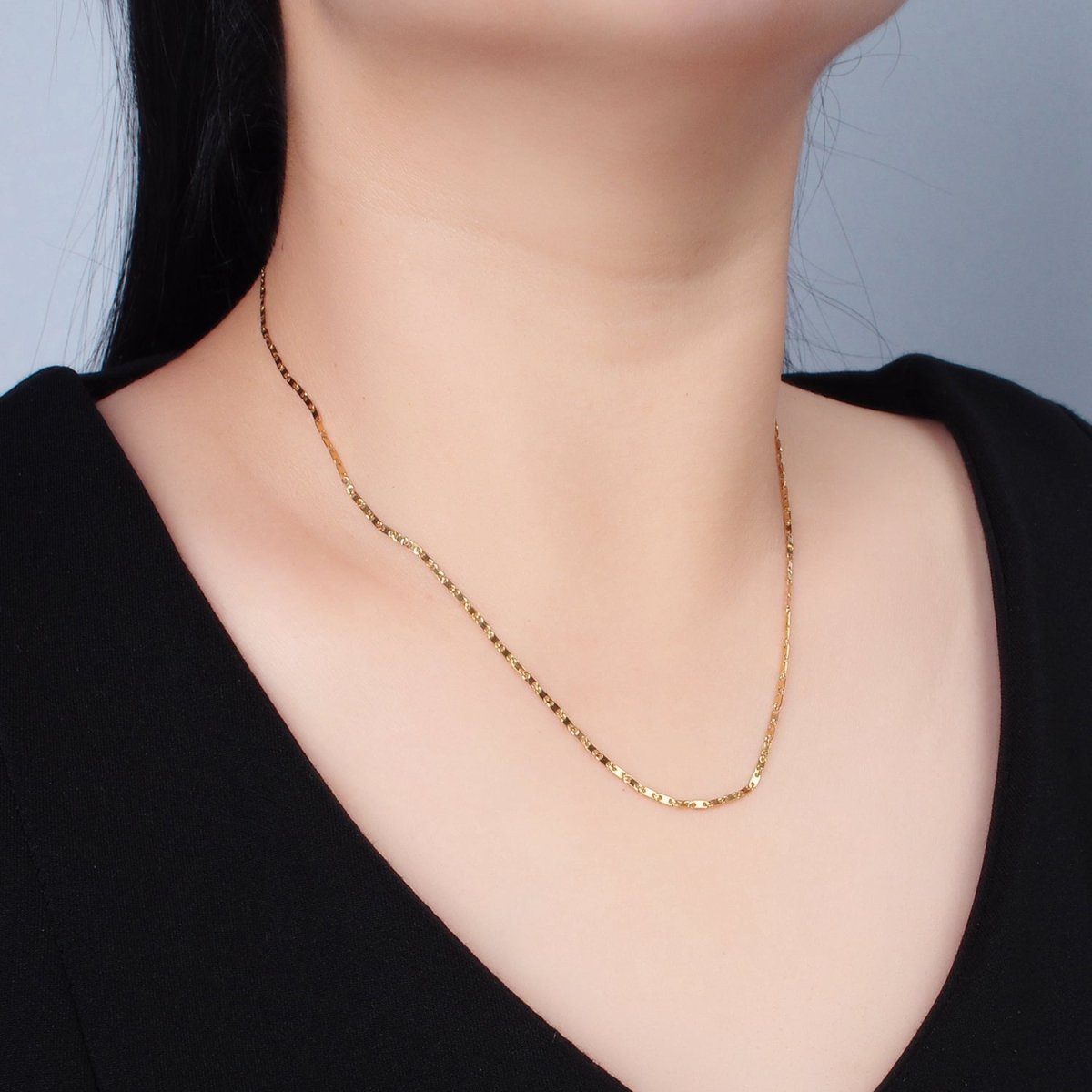 Stainless Steel 1.4mm Anchor Mariner Chain 18 Inch Necklace in Gold & Silver | WA-2598 WA-2599
