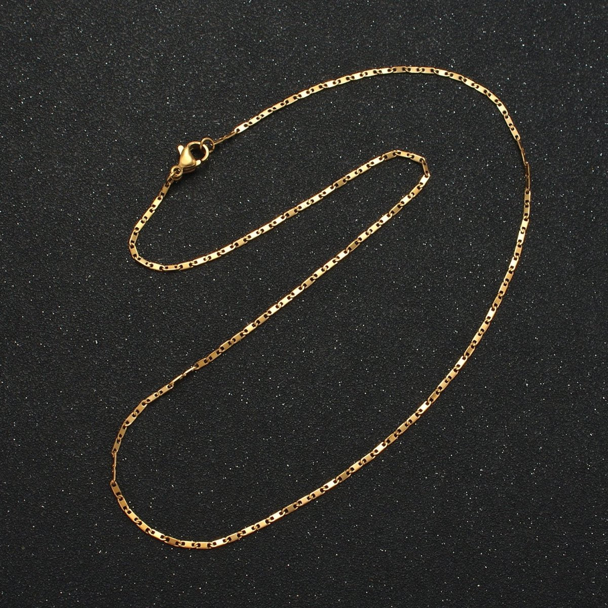 Stainless Steel 1.4mm Anchor Mariner Chain 18 Inch Necklace in Gold & Silver | WA-2598 WA-2599