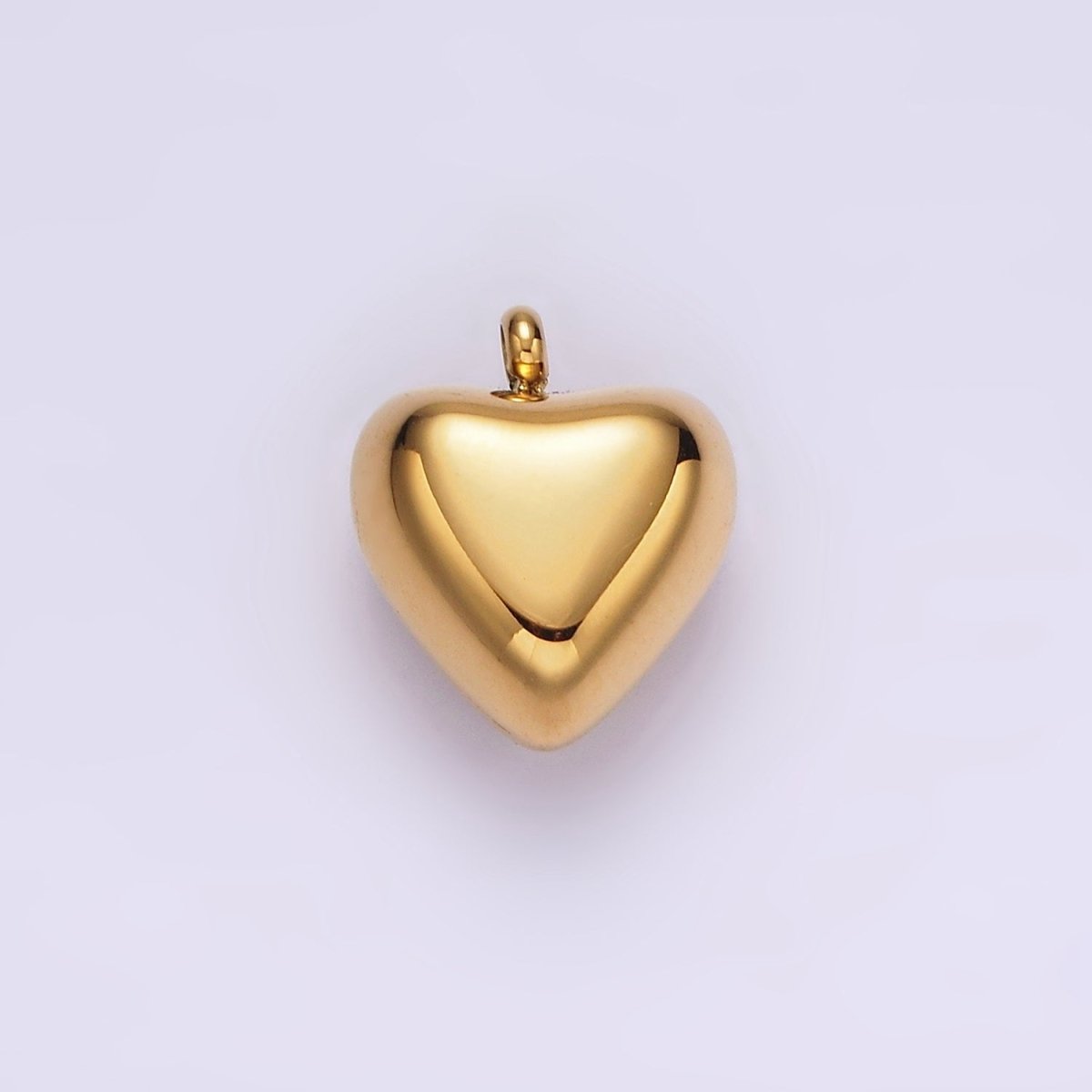 Stainless Steel 14mm Puffed Heart Minimalist Charm in Gold & Silver | P1257