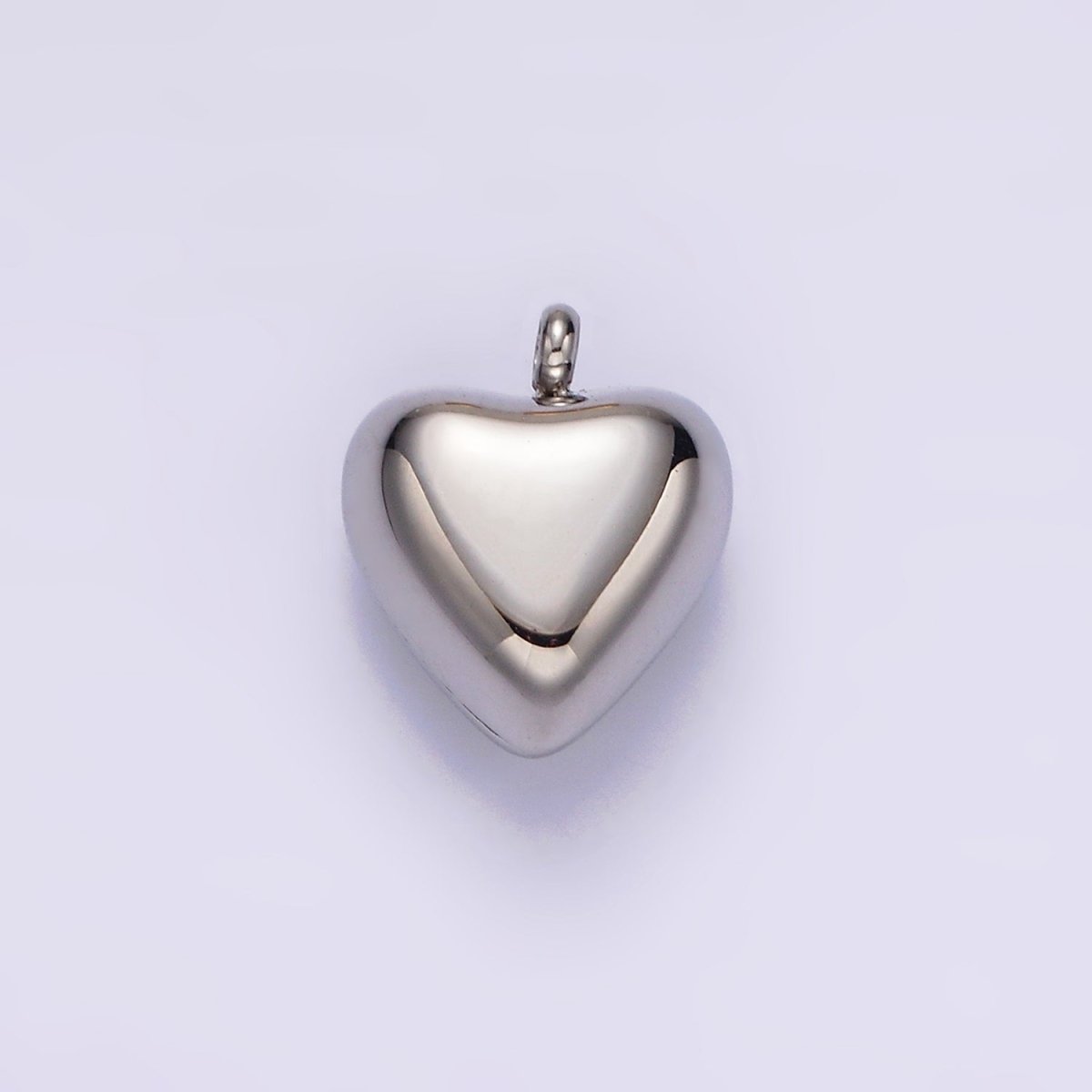 Stainless Steel 14mm Puffed Heart Minimalist Charm in Gold & Silver | P1257