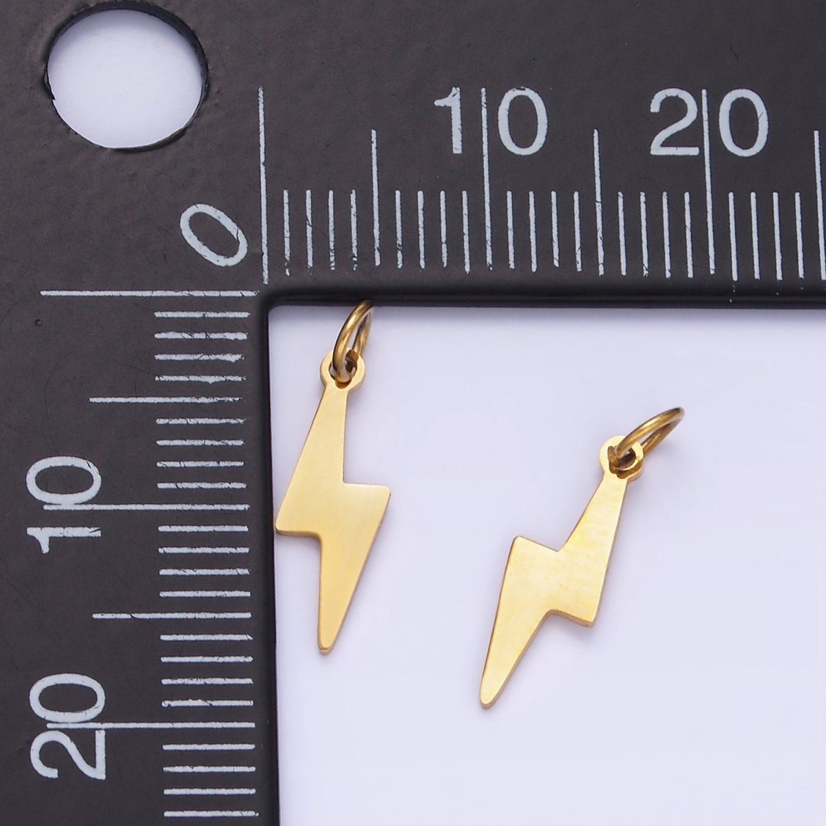 Stainless Steel 15mm Lightning Bolt Thunder Minimalist Charm | P984 - DLUXCA