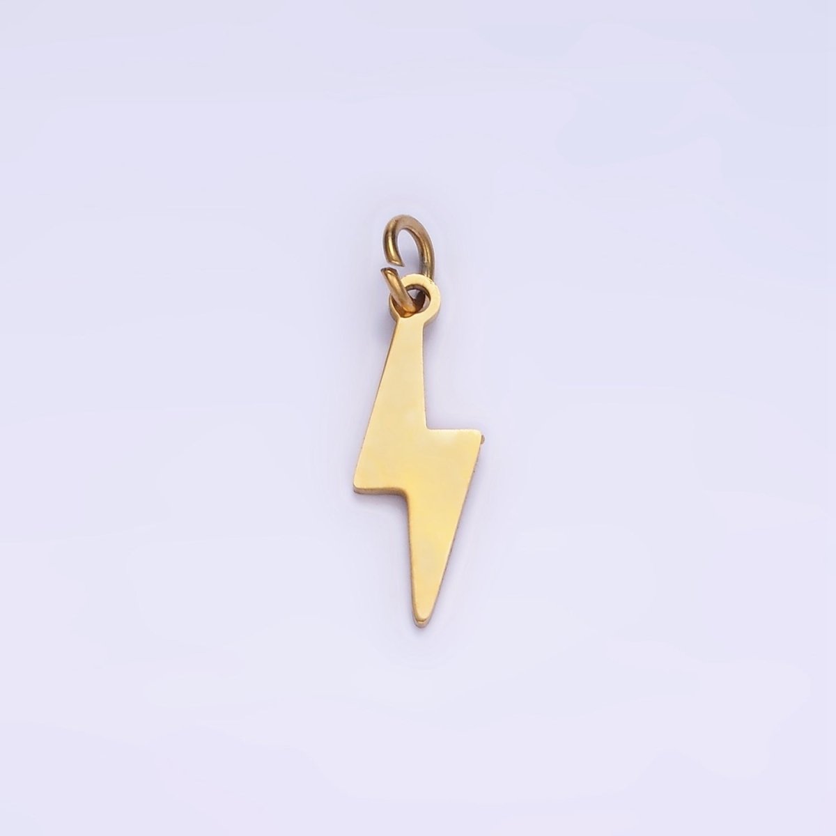 Stainless Steel 15mm Lightning Bolt Thunder Minimalist Charm | P984 - DLUXCA