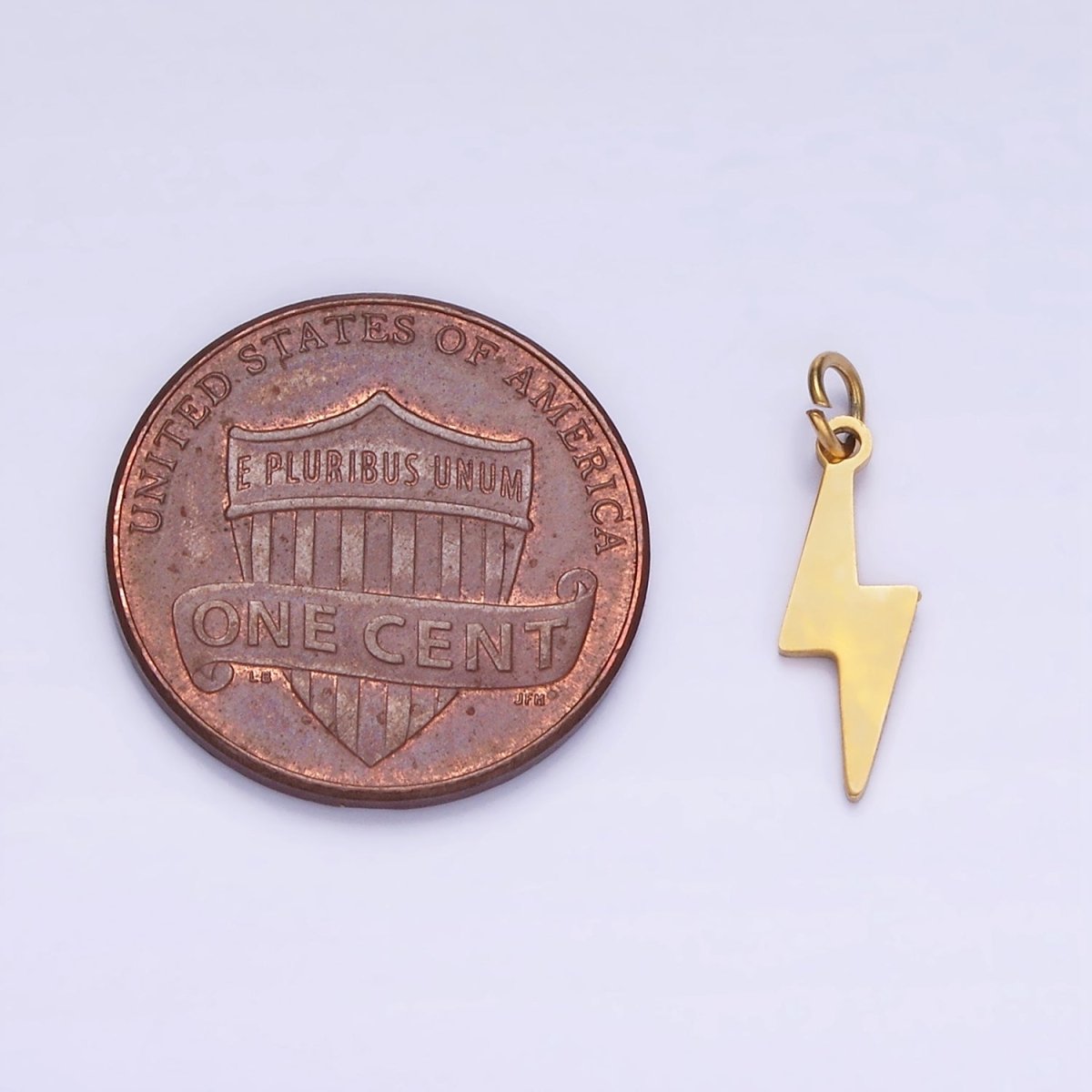 Stainless Steel 15mm Lightning Bolt Thunder Minimalist Charm | P984 - DLUXCA