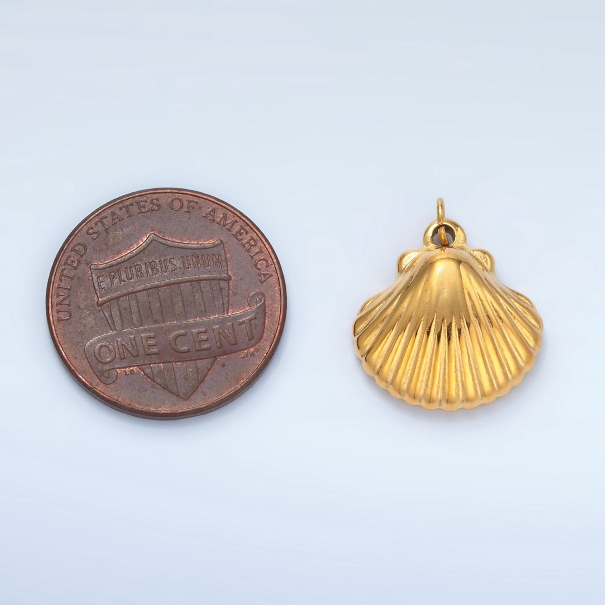 Stainless Steel 15mm Minimalist Clam Sea Shell Charm | P700 - DLUXCA