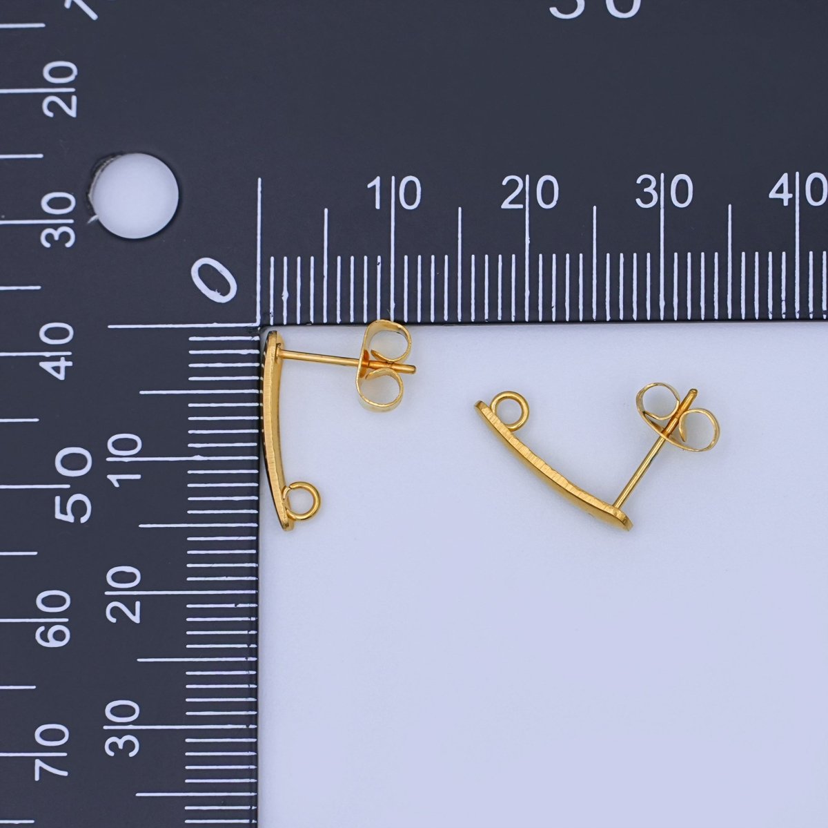 Stainless Steel 15mm Minimalist Linear Drop Stud Earring Findings | Z1158 - DLUXCA