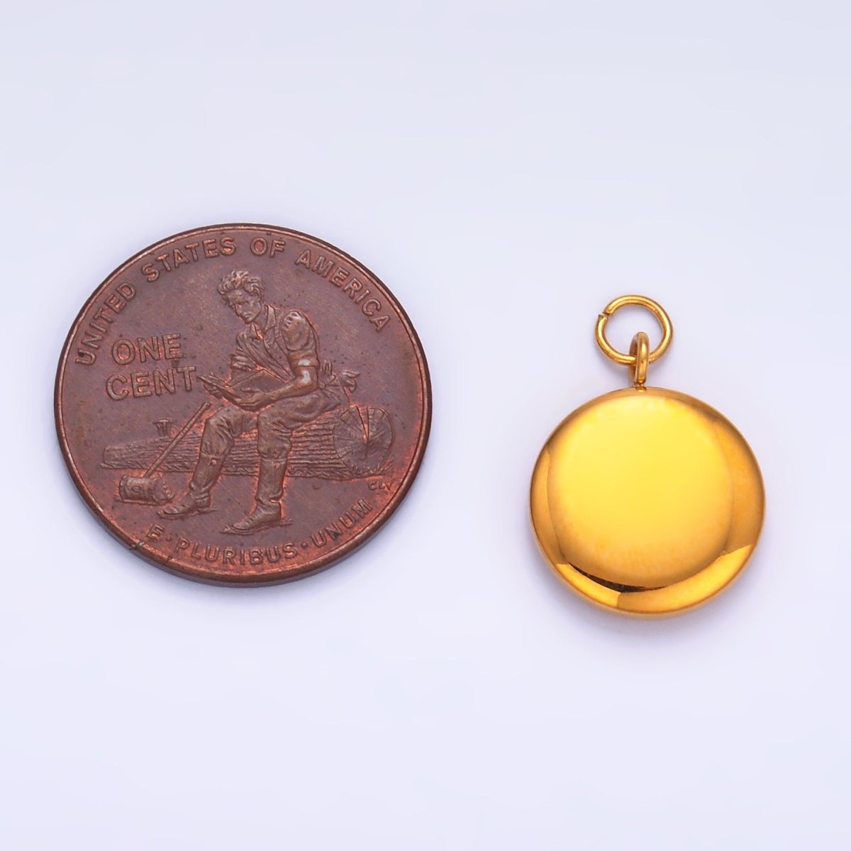 Stainless Steel 15mm Minimalist Round Charm | P758 - DLUXCA