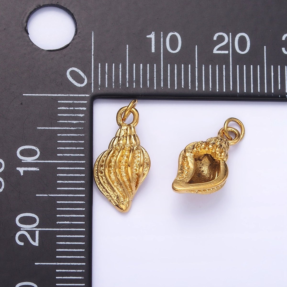 Stainless Steel 15mm Ocean Sea Clam Shell Minimalist Charm | P961 - DLUXCA