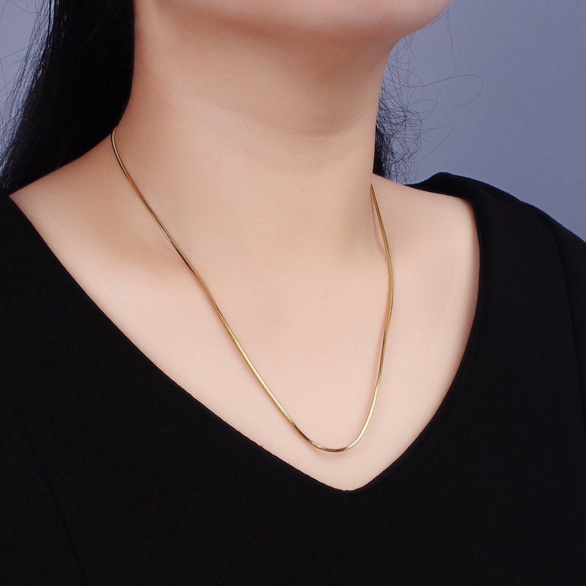 Stainless Steel 1.5mm Snake 18 Inch, 20 Inch Gold Layering Chain Necklace | WA-2310 WA-2311 Clearance Pricing
