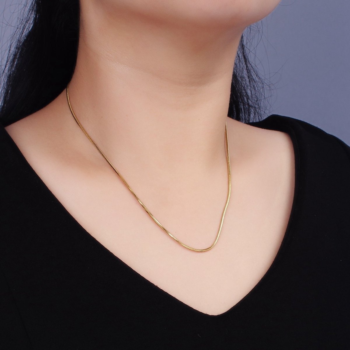 Stainless Steel 1.5mm Snake 18 Inch, 20 Inch Gold Layering Chain Necklace | WA-2310 WA-2311 Clearance Pricing
