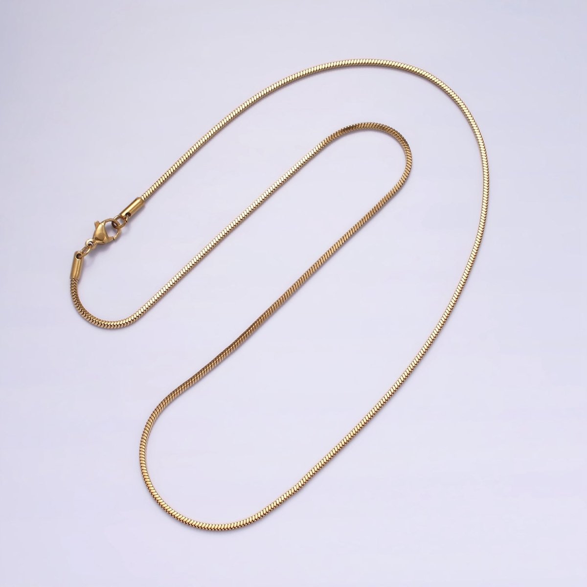 Stainless Steel 1.5mm Snake 18 Inch, 20 Inch Gold Layering Chain Necklace | WA-2310 WA-2311 Clearance Pricing