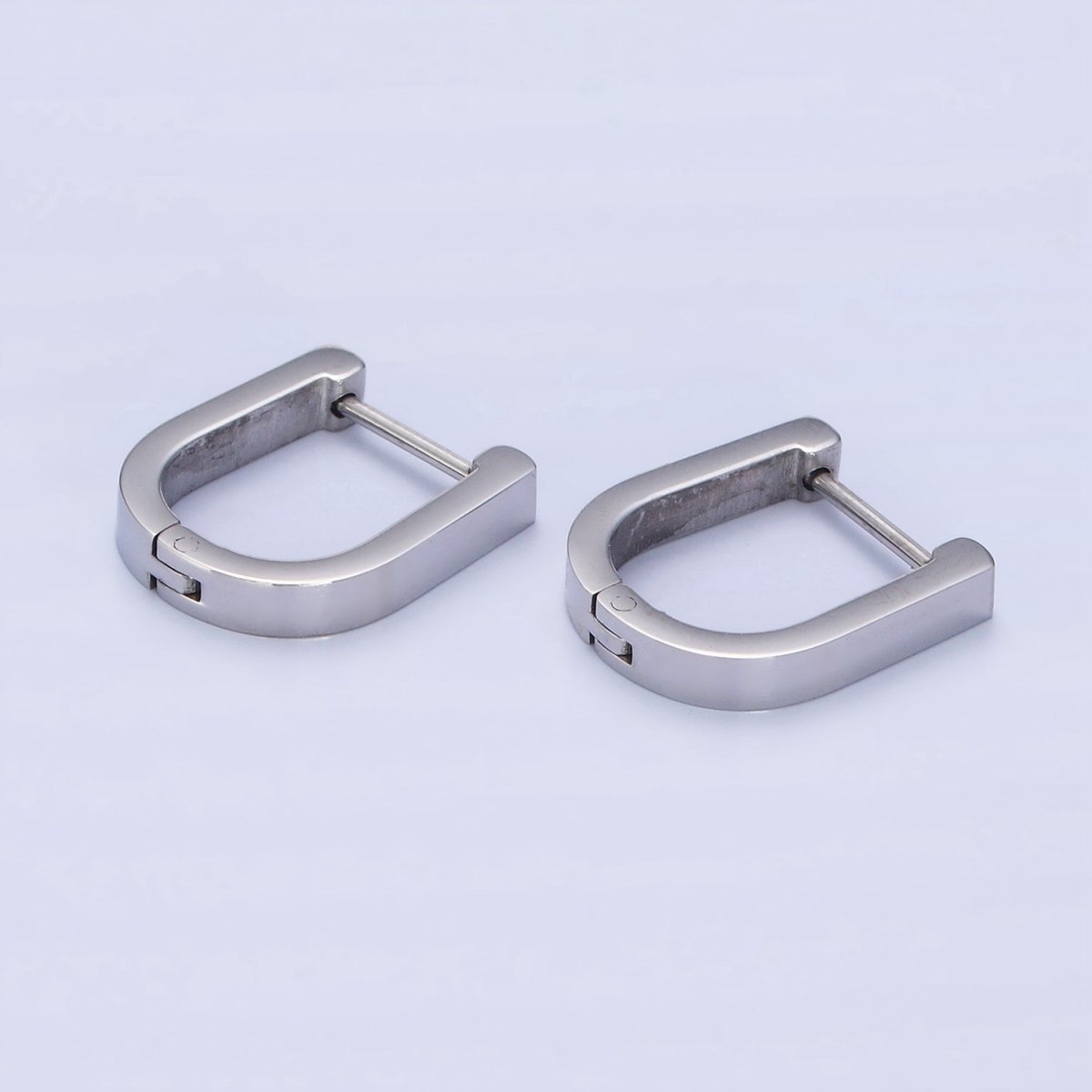 Stainless Steel 15mm U-Shaped Hoop Earrings in Gold & Silver | AB1398 AB1399