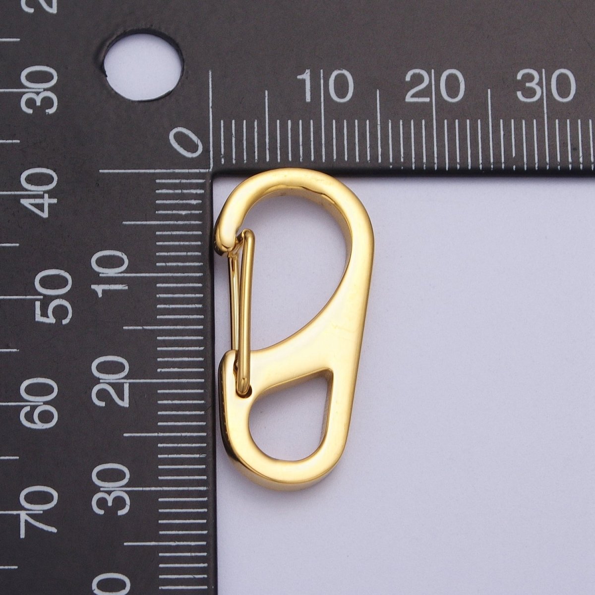 Stainless Steel 16mm, 22mm, 26mm, 30mm Snap Hook Carabiner Clip Jewelry Supply for wrap cord bracelet in Gold & Silver | Z-013 - Z-020