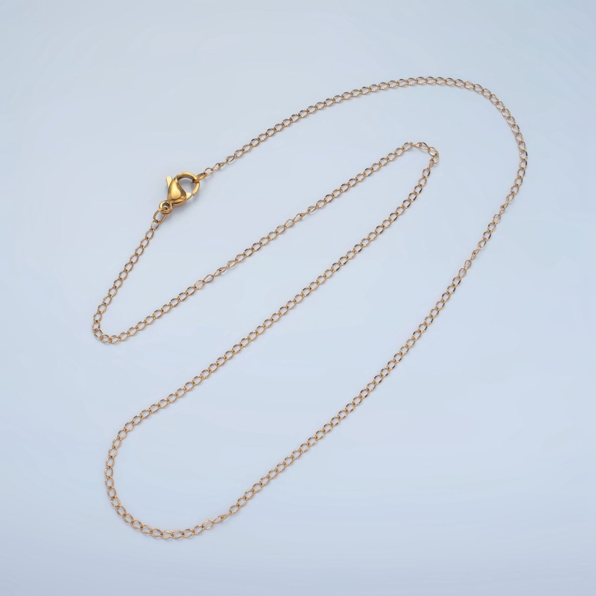 Stainless Steel 1.6mm Curb Chain 18 Inch Necklace in Gold & Silver | WA2606 WA2607
