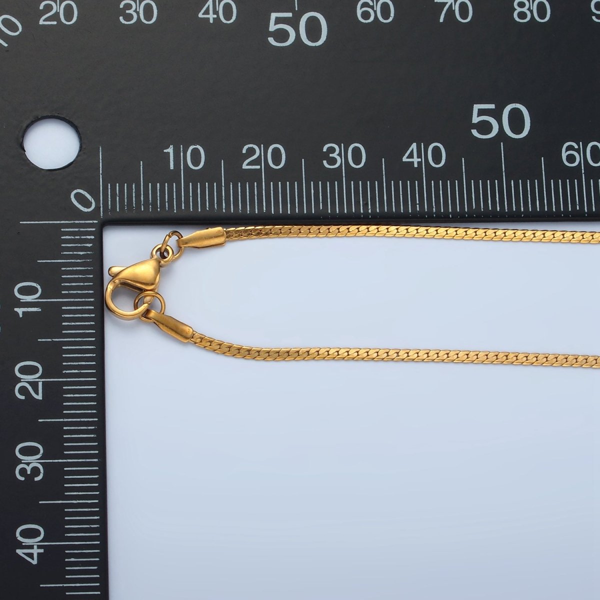 Stainless Steel 1.6mm Herringbone Chain 17.5 Inch Necklace in Gold & Silver | WA-2608 WA-2609